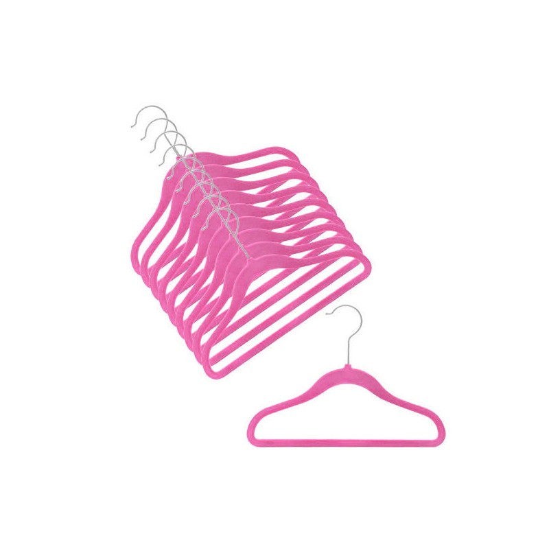 Your Zone Children's Clothing Hangers, 10 Pack, Pink, Sizes Up to 8,  Durable Plastic 