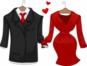 His and Hers Clothing Illustration Valentine Formal Wear